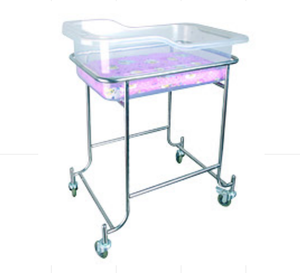 Aço inoxidável infantil cama médica plástico bebê hospital cama recém-nascido berço pediátrico - Product Image 1