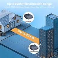Extensor de Fibra Óptica KVM HDMI USB HD de 20KM, 1080P, 60Hz, Transmisor y Receptor de Video y Audio, Compatible con Fibra Óptica TCP/IP