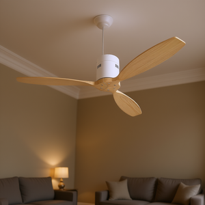 Ventilador de Techo de 52 Pulgadas con 3 Aspas de Madera, Motor Silencioso, Control Remoto, para Interiores del Hogar - Product Image 2