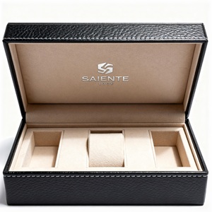 Sang Trọng Tùy Chỉnh Handmade PU Da Đồng Hồ Chủ Lớn 2 Tier Hiển Thị Trường Hợp Hộp Đồng Hồ - Product Image 2