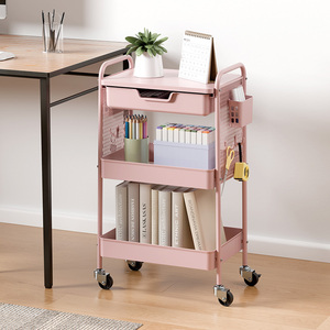 Chariot de rangement multi-usages à 3 niveaux avec tiroir, OEM/ODM, pour panneaux perforés, idéal pour le bricolage - Product Image 1