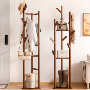 Multifunctional coat <b>rack</b>, floor-standing <b>clothes</b> <b>rack</b>, household standing <b>clothes</b> <b>rack</b>, bedroom floor stand, simple and - Product Image 2