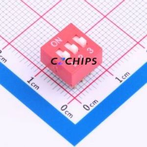 2.54-3P CJPB-H DIP Switch Through hole Component (THT) Switch Flat Toggle, Raised Type Single Pole Single Throw 3 PC Pin - Product Image 1