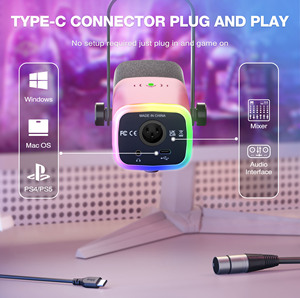 ไมโครโฟนแบบมีสายสำหรับสตรีมมิงแบบมีสาย RGB <span class=keywords><strong>XLR</strong></span> AM8T <span class=keywords><strong>fifine</strong></span> ไมค์บูมแขนปรับได้แบบไดนามิกสำหรับการเล่นเกม - Product Image 3