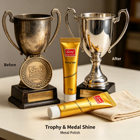 G3Hu Rénovateur de métaux pour trophées, Nettoyant pour cadres photo en métal, Crème de polissage pour métaux de machines à café, Élimine la rouille et les taches, Puissant produit d'usine