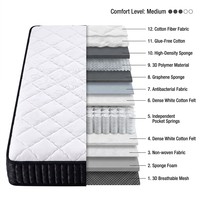 Matelas orthopédique résistant à l'usure, respectueux de la peau, anti-acariens, respirant, silencieux et confortable pour les locations.