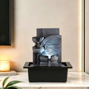 <span class=keywords><strong>Fontaine</strong></span> <span class=keywords><strong>d</strong></span>'<span class=keywords><strong>eau</strong></span> de table <span class=keywords><strong>d</strong></span>écorative en polyrésine pour bureau à domicile, relaxation intérieure, avec <span class=keywords><strong>cascade</strong></span> et lumière LED, vente en gros - Product Image 4