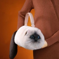 Porte-monnaie en peluche personnalisé de haute qualité en forme de chat mignon, sans rembourrage, sac à main en polyester doux pour filles, tendance