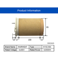 Chauffage céramique 102.684 3*400V 3*5500 pour air chaud 10000S 17K utilisé sur la machine à fabriquer des gobelets en papier