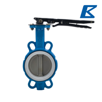 Vanne papillon à levier, corps en fonte ductile, disque en acier inoxydable SS304, siège en PTFE, commande manuelle, PN16/CLASSE 150LB/5K/10K