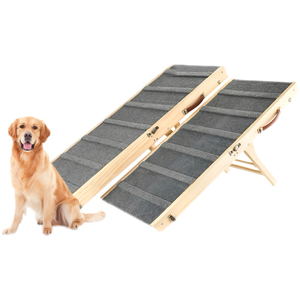 Faltbare, verstellbare, stabile Holz-Hunderampe, tragbare, robuste Hundeleiter, Gelenkunterstützung, Knochengesundheit, rutschfeste Oberfläche, hohe Haustiertreppe - Product Image 1