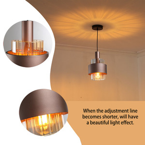 E27 Lampe Suspendue en Verre Style Moderne Minimaliste Suspension Café Salle À Manger Maison Chambre Chambre Décoration Lumières <span class=keywords><strong>Fil</strong></span> Réglable - Product Image 6