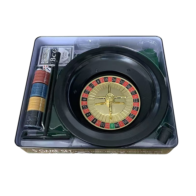 Texas Hold'em Chip Set Roulette  Wheel Set Plastic Roulette Wheel