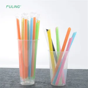 Индивидуальная упаковка, разноцветные чайные соломинки, пластиковые соломинки, широкие одноразовые соломинки для питья