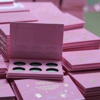 Boîte d'emballage de palette de pigments de fard à paupières en papier personnalisé 6 Pan rose Tacl gratuit vide maquillage beauté cosmétiques