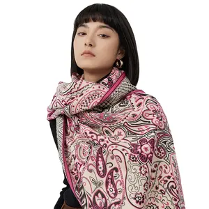 2023 Vintage Fashion Thick Winter Paisley Cashmere Scarves Shawls Wrap Viscose Women Muslim Warm Hijabs Scarf