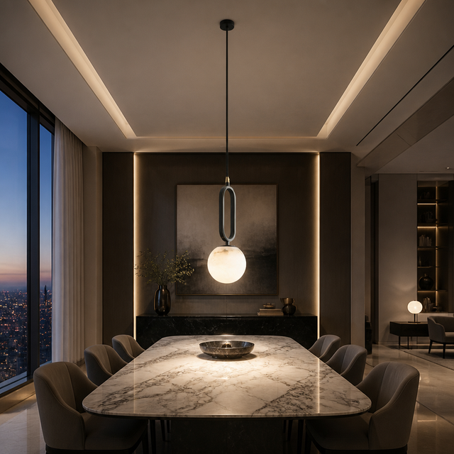 Marble Moon Pendant Light with Solid Copper Ring Modern Minimalist Ceiling Lamp G9 Warm Bulb Included for Bedroom Kitchen Island
