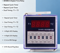 DH48S-S Relay Timer Siklus Pengulangan Digital 0.1S-99H Relay Waktu Ganda 5A AC 8-Pin Sakelar Tunda Timer Sirkular yang Dapat Diprogram