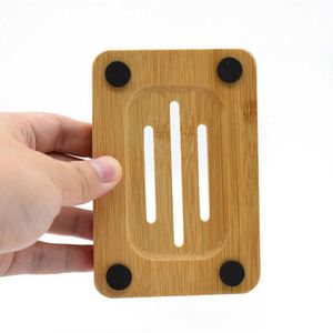 Jabonera Rectangular de Bambú Natural al por Mayor con Drenaje Automático - Product Image 2