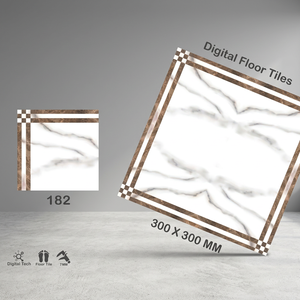 Carreaux de sol en céramique émaillée imprimés numériquement Vistaar Brand Dark Design 12x12 pouces, imperméables pour salle de bain - Product Image 5
