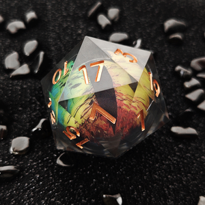 Dés à jouer polyédriques Feeron Premium en résine transparente à vingt faces D20, personnalisables avec logo, durables pour les jeux de rôle sur table et la collection (D&D) - Product Image 6