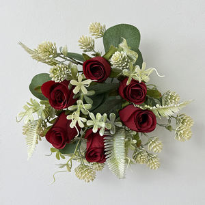 Anillo de flores de 30 cm, 1 ramo de flores artificiales hecho a mano de 32 cm para graduación, Navidad o Año Nuevo chino, flores sintéticas - Product Image 3