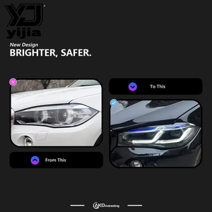 Faro Anteriore per X5 14-18, Gruppo Ottico <span class=keywords><strong>F15</strong></span> Modificato con Lente LED, Edizione Thunder, Luci Diurne e Indicatori di Direzione, 12V Versione Europea - Product Image 3