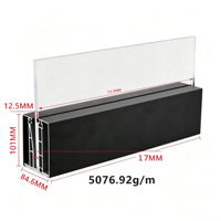 Profilé de base en aluminium noir thermolaqué en forme de U pour balustrade en verre sans cadre, pour balcon, terrasse, rampe d'escalier