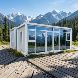 Casa Container di Lusso in Vetro, Montaggio Rapido, Casa Modulare Prefabbricata, Stanza Portatile Illuminata dal Sole, Unità Cabina Ufficio da Giardino - Product Image 1