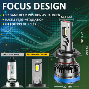 Canon plus — phare automobile Led F65 4300K, 20000lm, H1, H3, H7, H11, H13, 9005, 9006, 9012, 9004, 9007, meilleure vente - Product Image 4
