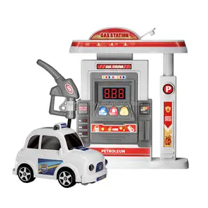 儿童游戏屋照明音响和喷雾万向轮汽车加油站假装儿童游戏玩具