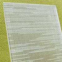 Porte de douche en verre trempé translucide à texture fine cannelée, avec intercouche de confidentialité en fibre blanche, pour salle de bain