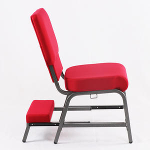 Chaise de prière d'église personnalisée avec cadre en métal rouge et housse en tissu pour genoux, mobilier de théâtre - Product Image 6