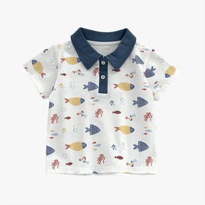 Nueva Camiseta Polo de Manga Corta para Niños, Algodón Puro, Ropa de Verano para Niños, Camiseta de Una Pieza para Niñas, Ropa Polo para Bebés - Product Image 3