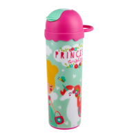 Bouteille d'eau en plastique à double paroi sans BPA, écologique, avec paille rabattable et bouchon en forme de crème glacée, 330 ml, pour camping et randonnée en extérieur