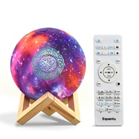 Lampe de lune Equantu avec haut-parleur Coran QB-512, contrôle Bluetooth et via application, couleurs LED, cadeau islamique