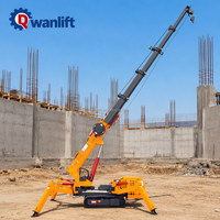 Grue araignée de 3 tonnes à double alimentation hydraulique pour l'entretien des entrepôts et l'installation de murs rideaux en verre