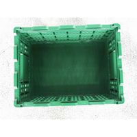 Caisse en plastique durable pliable et empilable, panier de rangement en maille de qualité alimentaire, bac de rangement empilable