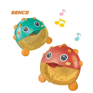 Puffer Shape Electric Baby Bubble Bath Maker Toy Cartoon Crab Bubble Bathtub Toddler Plastic Bath Blows Bubble Machine