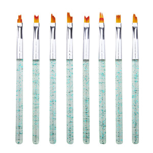 Ensemble de 8 pinceaux à ongles dentelés français, design pétale, fibres synthétiques, pour le dessin de motifs sur gel - Product Image 2
