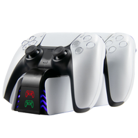 Station de charge de manette de jeu sans fil avec lumière LED pour contrôleur PS5, double station de charge