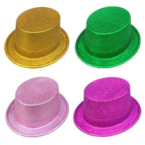 Chapeau de performance jazz en plastique doré avec paillettes, chapeau de costume de <span class=keywords><strong>magicien</strong></span>, chapeau de smoking - Product Image 4