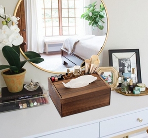 Porte-<span class=keywords><strong>papier</strong></span> <span class=keywords><strong>en</strong></span> bois de noyer personnalisé, boîte à mouchoirs, organisateur de bureau écologique de style campagnard, séparateur de rangement pour la maison - Product Image 5