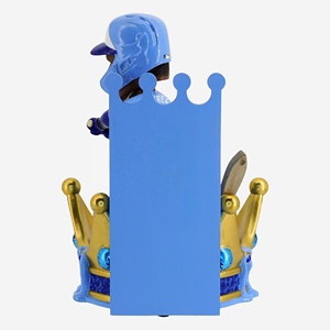 Figura di giocatore di Baseball ispirata alla figura di giocatore di Baseball con Base a corona decorazione della scrivania SE7ART in resina personalizzata Perez Style Bobblehead Kansas Royals - Product Image 3