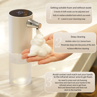 Distributeur de savon moussant sans contact commercial, rechargeable par USB-C, pompe à savon liquide à capteur intelligent pour restaurant, salle de bain, bureau