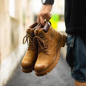 Botas de Tobillo de Cuero para Hombre, Transpirables, Resistentes al Desgaste, con Cordones, de Cuero Genuino, a la Moda - Product Image 3