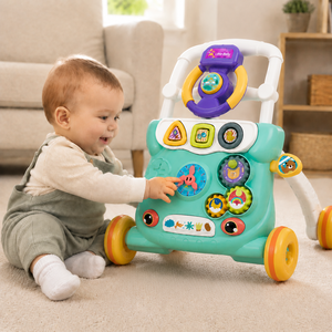 Poussette multifonctionnelle pour bébé, <span class=keywords><strong>trotteur</strong></span> d'apprentissage précoce avec cadre en plastique durable et jouets amusants - Product Image 2
