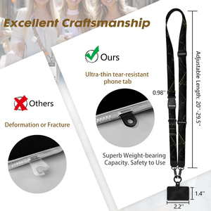 Custom logo Phone Lanyard Crossbody Wrist Strap Adjustable Crossbody Lanyard With <strong>Detachable</strong> <strong>Patch</strong> for Keychain ID Badge - Product Image 5