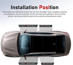 Autocollants de protection universels en fibre de carbone pour seuil de porte de voiture, anti-rayures, protection de plaque de seuil de porte, décalcomanies - Product Image 3
