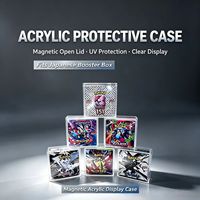 Boîte de présentation en acrylique transparente magnétique, adaptée aux boîtes de boosters chinoises et japonaises, protection UV, rangement et présentation de cartes